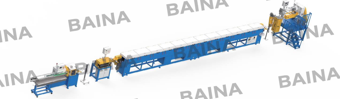 Вертикальная линия экструзии силикона с управлением от ПЛК и отверждением горячим воздухом для медицинских трубок